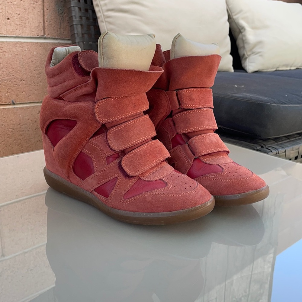 NWOB Isabel Marant wedge sneakers RED ROSE 37